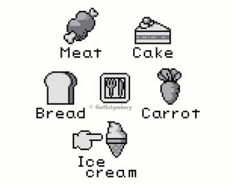 Tamagotchi Feed Screen cross stitch pattern