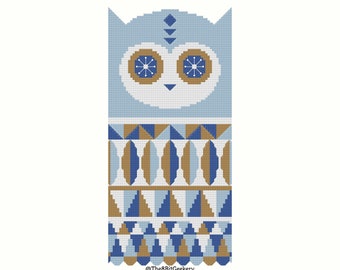 Folk Owl Cross Stitch Pattern