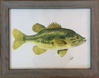 Largemouth Bass Watercolour Brush Pens Fishing Lures, Vintage Lures, Fish  Art, Wall Art, Maps, Nautical, Wildlife, Birds, Marine -  Canada