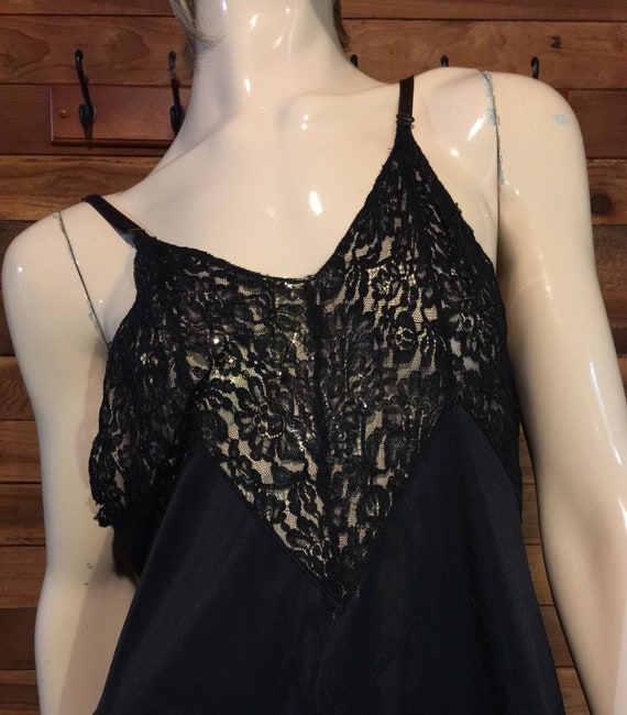 Vintage Lingerie 1950s NEW FORM Black Size 38 Full Sl… Gem