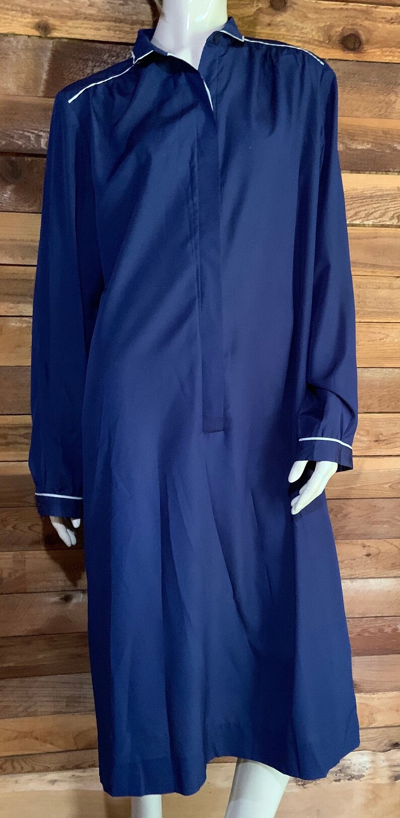 Vintage 1970s JEANNE DURRELL Navy Blue Shift Dress by the - Etsy