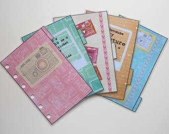 Pocket Size Filofax dividers - handmade and laminated