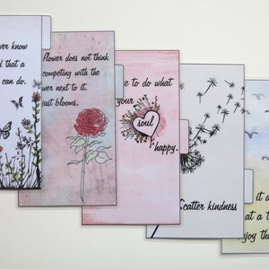 Intercalaires Filofax « Quotes » taille personnelle - faits main et plastifiés