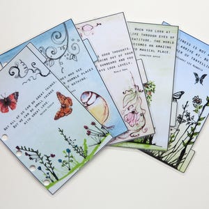 Pocket Size Filofax 'Quotes 2' dividers handmade and laminated image 1
