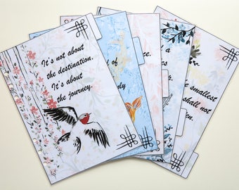 A5 size Filofax Dividers - set of 5 handmade and laminated