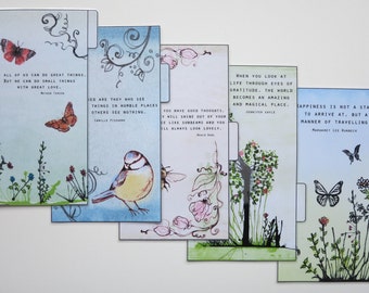 Personal Size Filofax 'Quotes 2' dividers - handmade and laminated