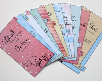 Personal size Bible Verse monthly dividers Jan-Dec