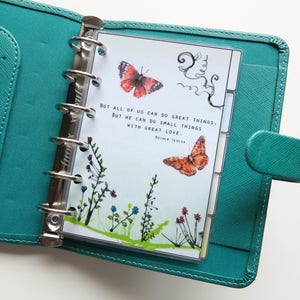 Pocket Size Filofax 'Quotes 2' dividers handmade and laminated image 3