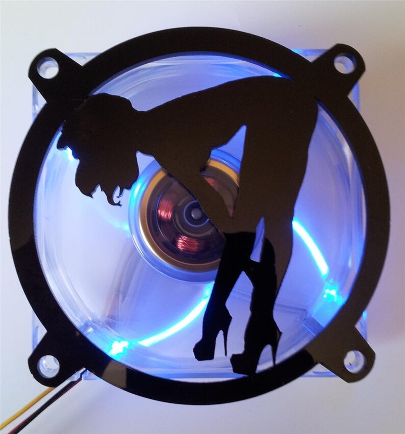 Custom 80mm BLACK WIDOW WEB Computer Fan Grill Gloss Black Acrylic Cooling Cover