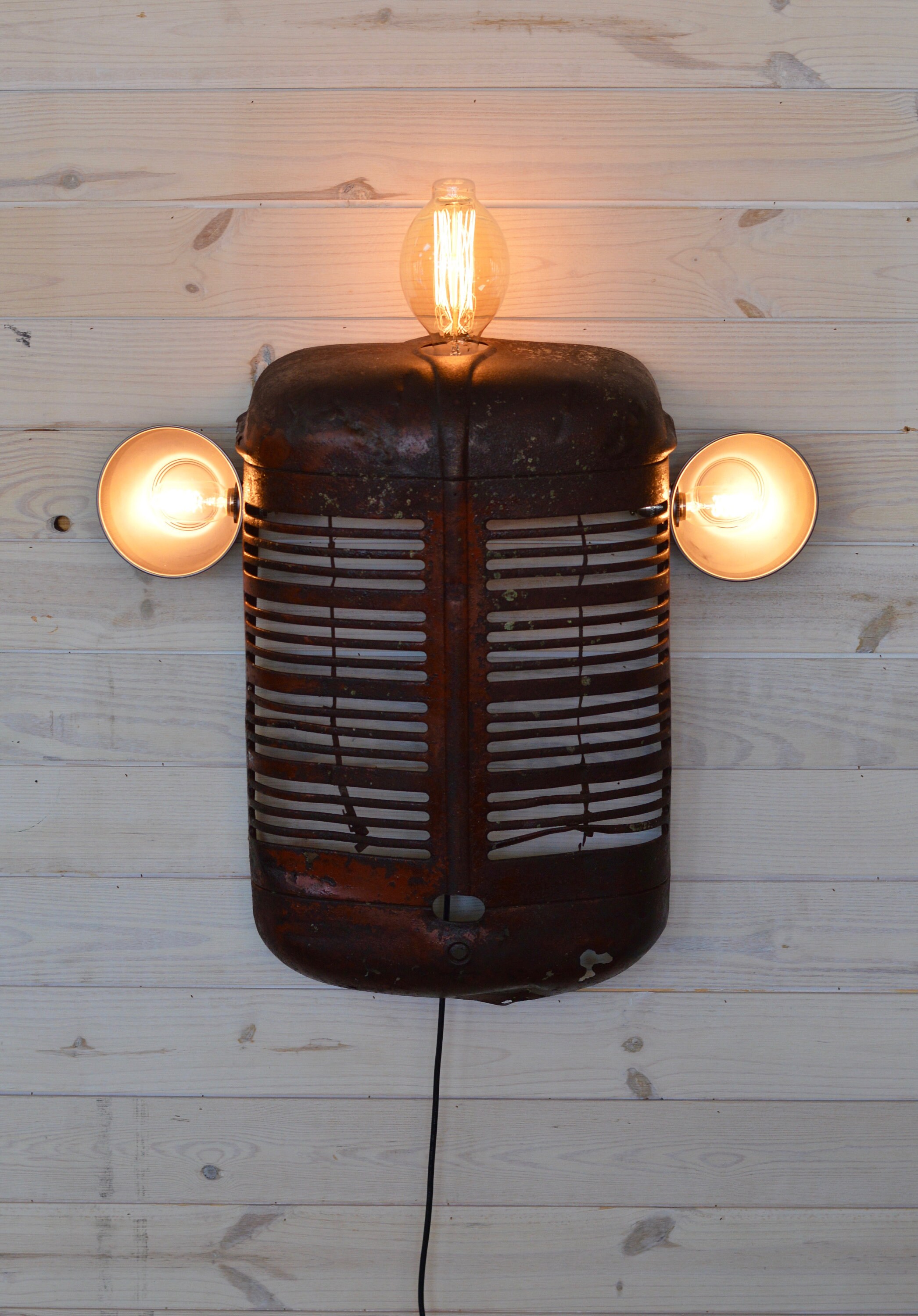 Wall Sconce Wall Art Repurposed Vintage Tractor Grill Etsy