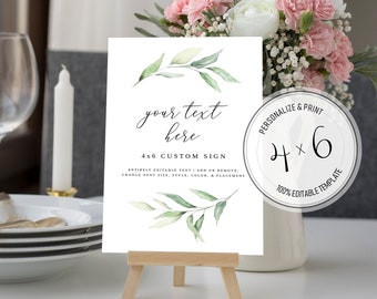 Wedding Sign/Floral Graphics/Printable Custom Sign/Portrait Orientation/Wedding Signs Bundle/Digital Download/Candy Bar Labels/002