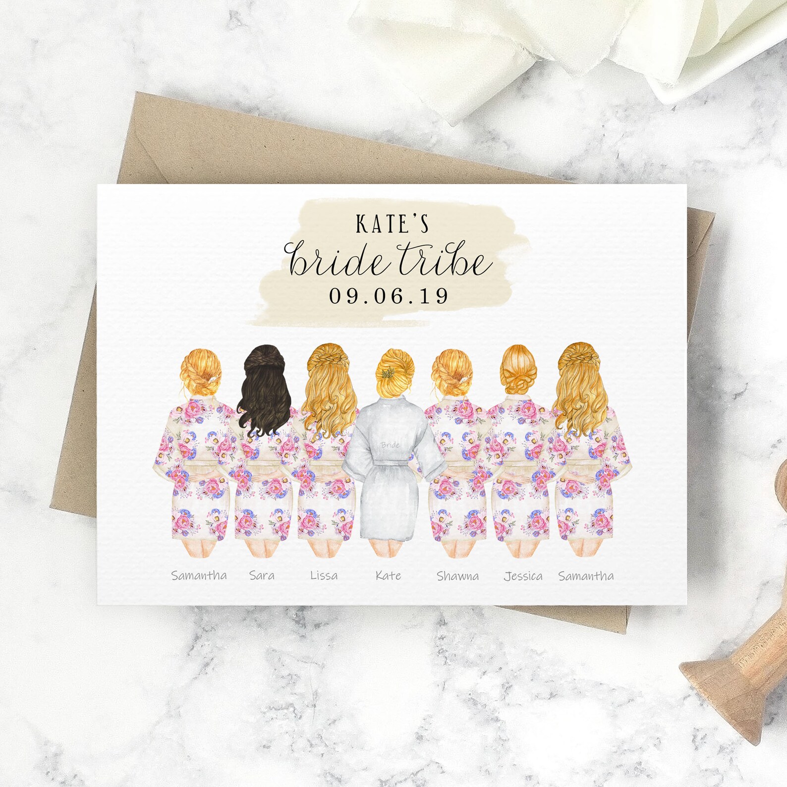 Bridesmaid Cards Printable Bridesmaids and Bride | Etsy