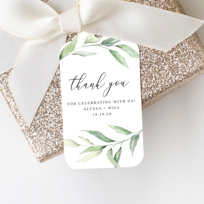 Boho Favor Tags Template Bohemian Gift Tags Eucalyptus - Etsy