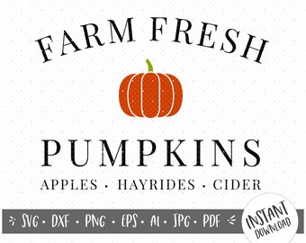 Farm Fresh Pumpkins SVG/Pumpkin SVG Bundle/Farmhouse Clipart/Halloween PNG Bundle/Pumpkin Patch Sign/Pumpkin Face Svg/Farmhouse Decor svg