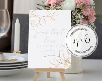Wedding Signs Printable Bundle/Rose Gold Wedding Sign/Gold Love Sign/Wedding Cards and Gifts Sign/Gift Table Sign/Gold Metal Leaf