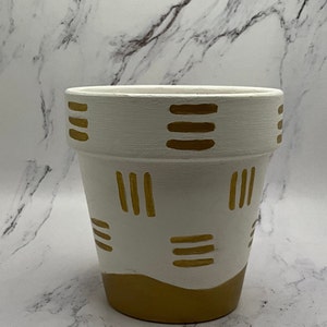 Hand Painted Modern Terracotta Flower Pot