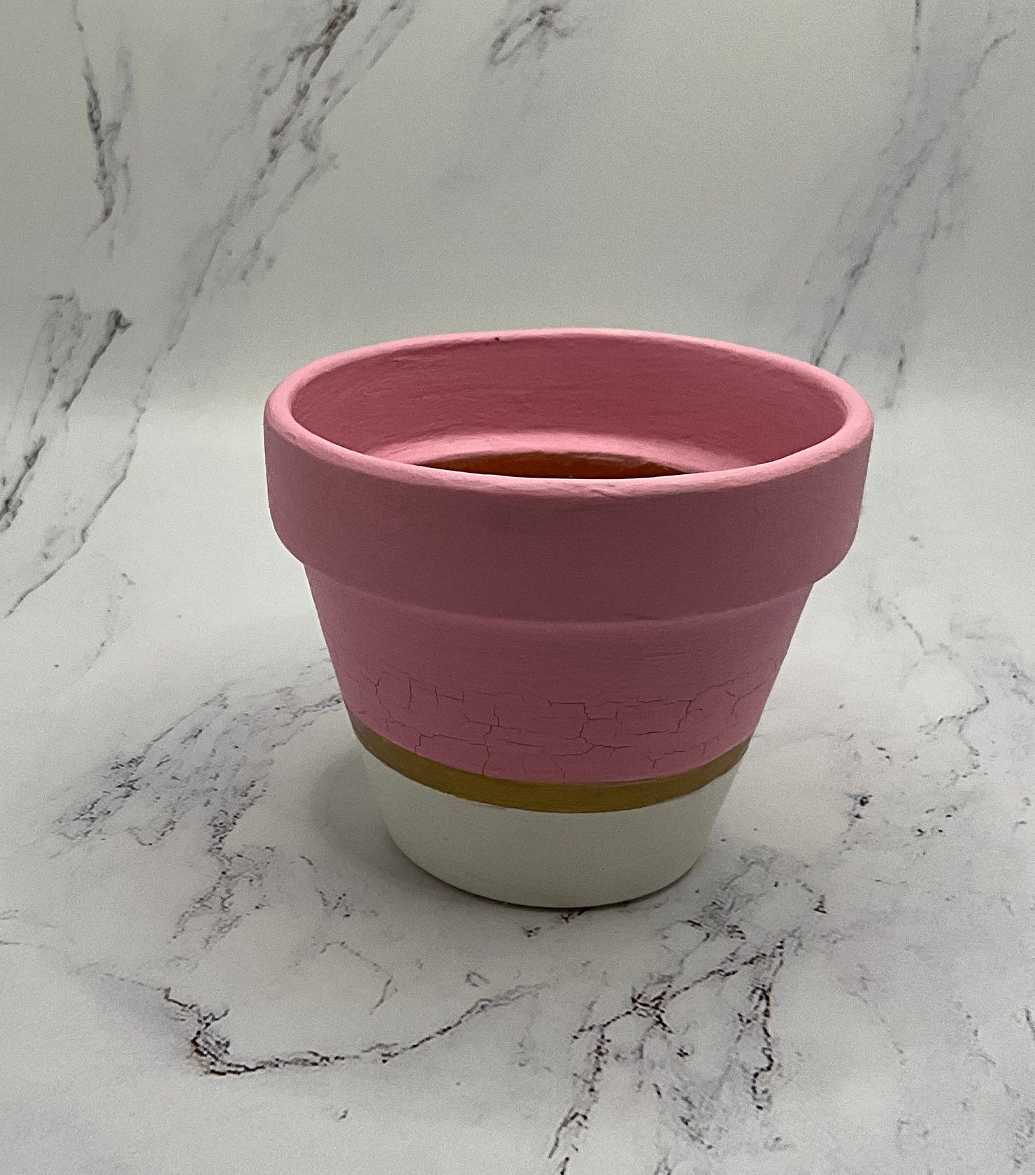 Mini Hand Painted Modern Terracotta Flower Pot - Etsy