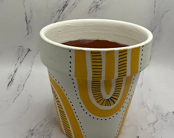 Hand Painted Terracotta Flower Pot - Etsy