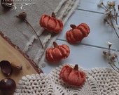 Autumn Fairytale Pumpkin Brooch Burnt Orange Velvet Mori Girl Cottagecore Handmade by The Ivory Dolls