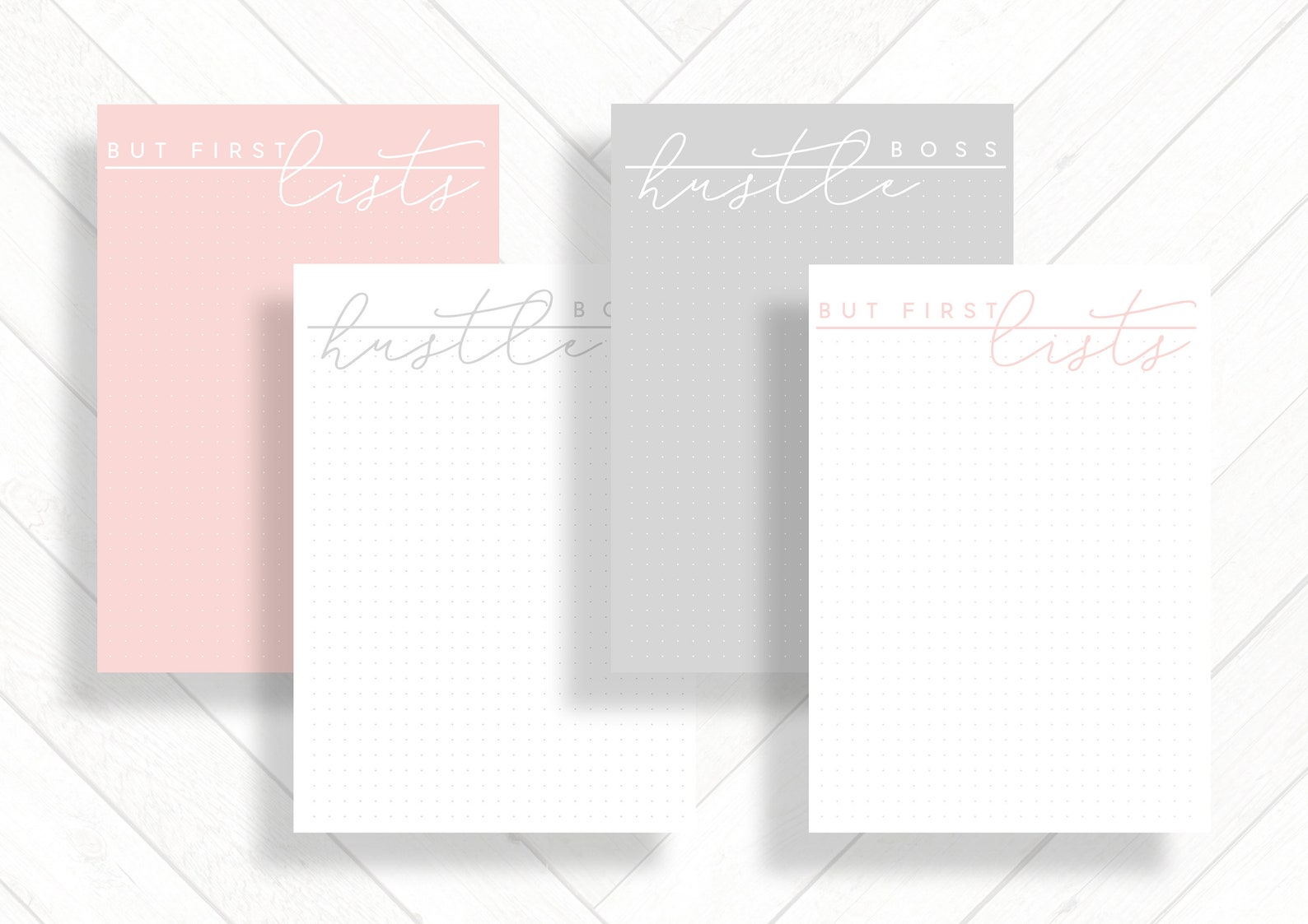 A5 Dot Grid PRINTABLE Planner Inserts Grey Pink Planner | Etsy