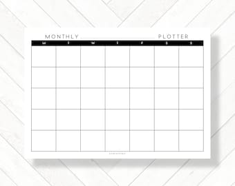 A4 Monthly Planner Pad: Minimalist Black & White Tear-Away Desk Calendar