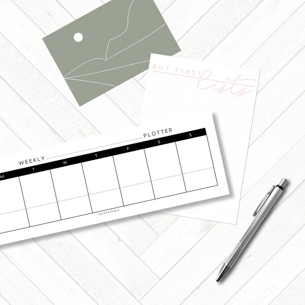 Keyboard Black WEEKLY Tear Off Desk Calendar Planner Pad, Undated Minimal Neutral Black Demi Day Plotter, Office and Stationery Supplies