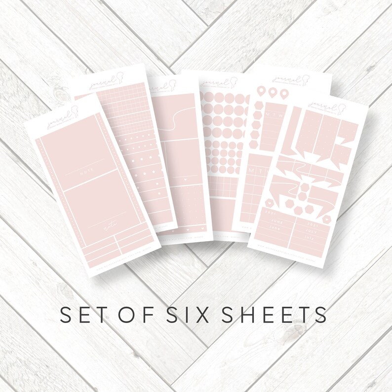 Pink White Journal Planner Functional Decorative Stickers Set - Etsy UK