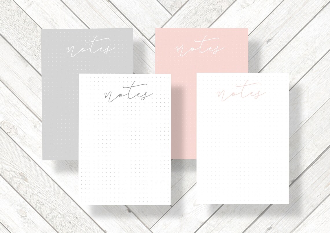 A5 Dot Grid PRINTABLE Planner Inserts Pink Grey A5 Planner | Etsy