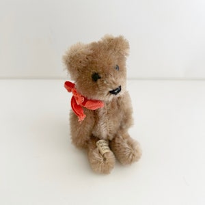 Vintage SCHUCO Tiny Mohair Teddy BEAR 1950s Made in Western GERMANY Fully Jointed Miniature Tiny 3 - 3 1/2 Inch Size