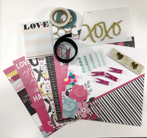 Valentine's Scrapbook/card Kit Etsy