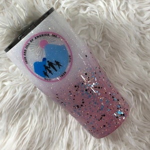 30oz Jack and Jill Of America Theme Custom Ombre Glitter Tumbler