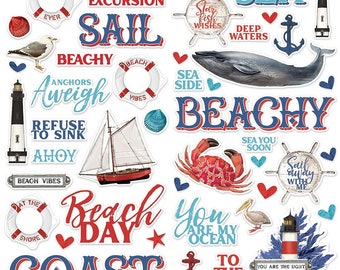 Simple Stories Vintage Seas Foam Stickers