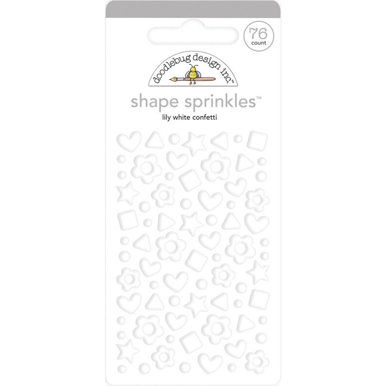 Doodlebug Lily White Confetti Enamel Shape Sprinkles/Dots image 3