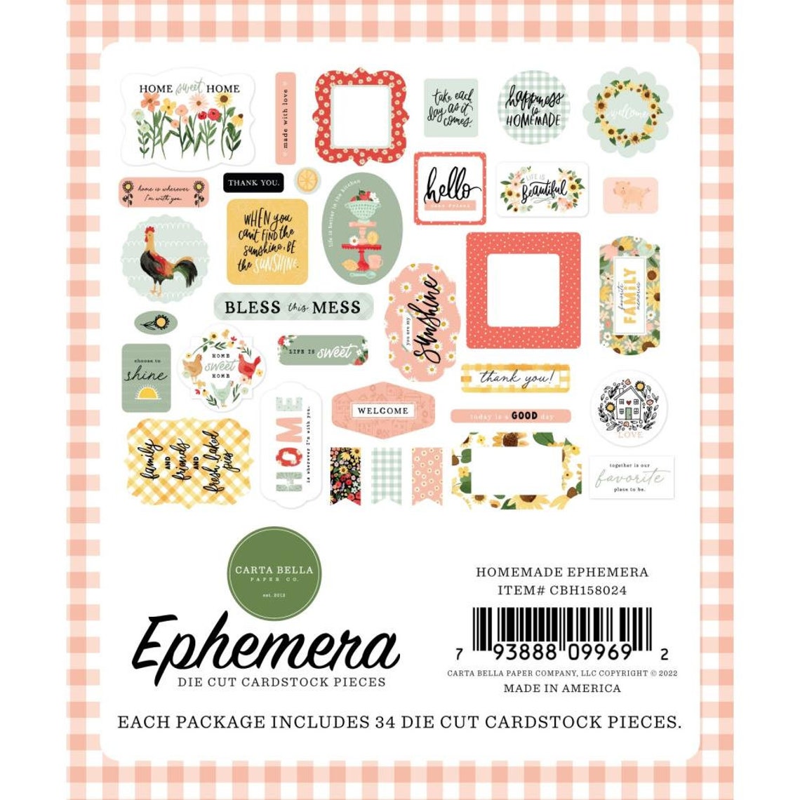 Carta Bella Homemade Collection Ephemera Die Cuts Etsy