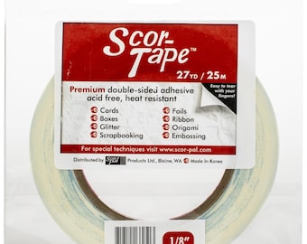 1/8 inch (.125 inch) Scor-Tape Scrapbook Double Sided Adhesive