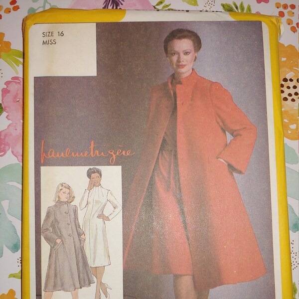 Simplicity 9712 Vintage Sewing Pattern Size 16 Pauline Trigere