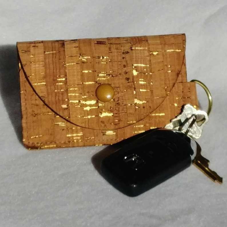 Goldfleck Vegan Cork Keychain Wallet. Etsy