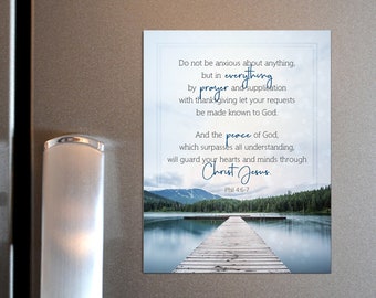Do Not Be Anxious / Fridge Magnet / Philippians 4 Bible Verse / Scripture Card