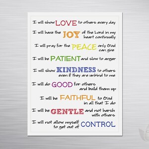 Bible Verse Magnet The Fruit of the Spirit / Religious Gifts for Mom / Scripture Wall Art image 6