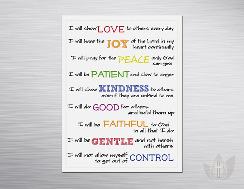 Bible Verse Magnet The Fruit of the Spirit / Religious Gifts for Mom / Scripture Wall Art image 6