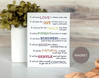 Bible Verse Magnet The Fruit of the Spirit / Religious Gifts for Mom / Scripture Wall Art