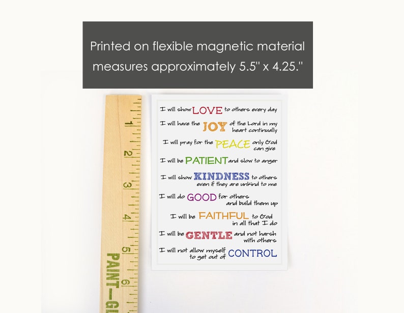 Bible Verse Magnet The Fruit of the Spirit / Religious Gifts for Mom / Scripture Wall Art image 3