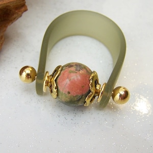 unakit Wechselring Edelstein Bandring Wechselschmuck Geschenk Geburtstag Frauen Damen Weihnachten Hochzeitstag Fingerring Naturstein