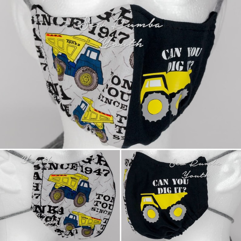Tonka Tough Dump Truck Face Mask Toddler Child Tween | Etsy