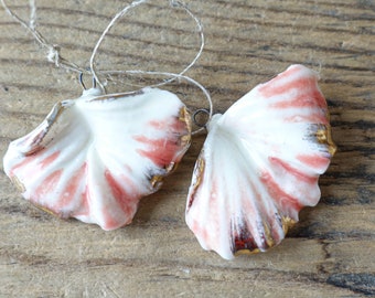Porcelain pendant handmade for earrings.Ceramic charms for jewelery