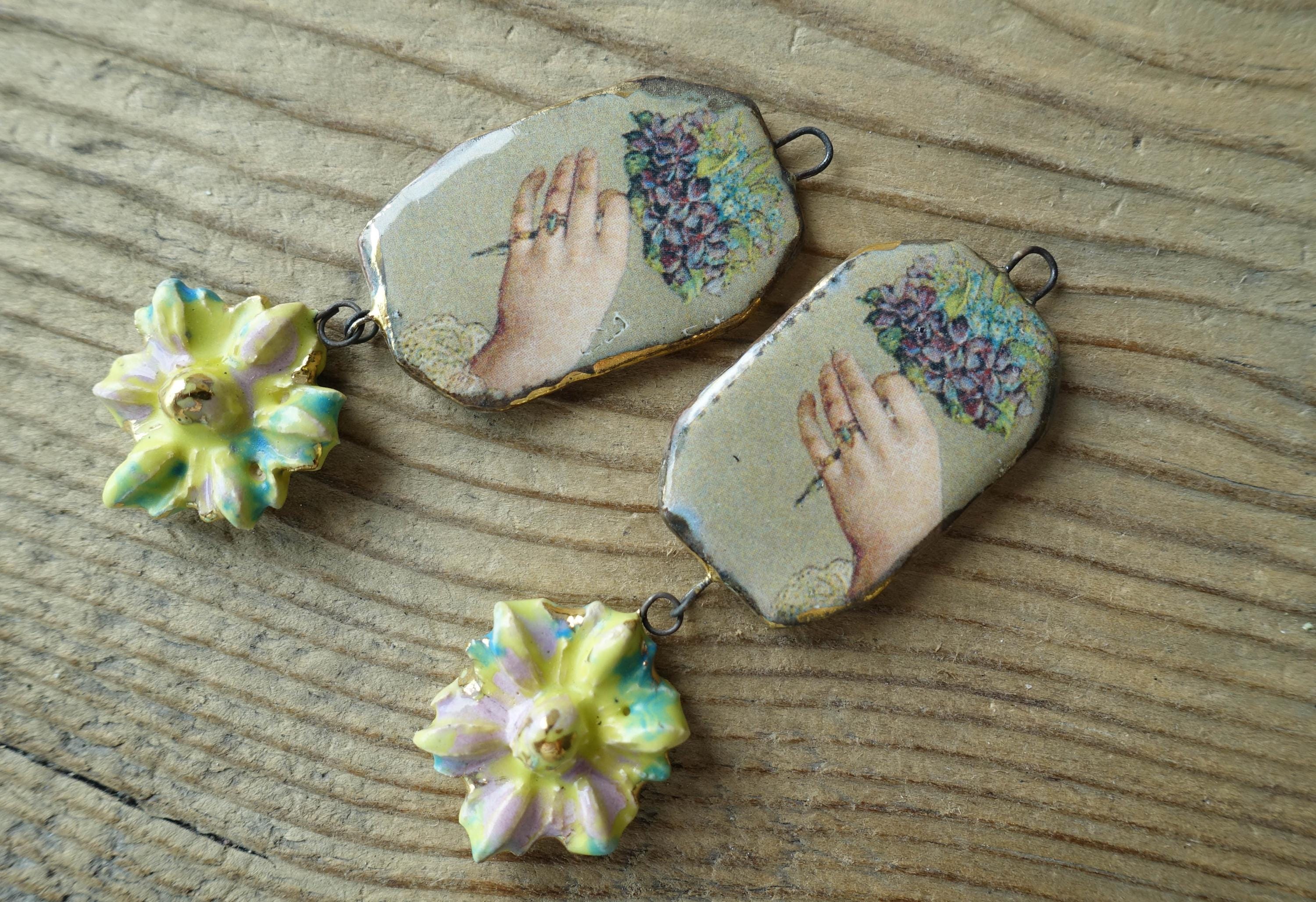 Ceramic Charms for Jewelry Handmade Pendants for Making Earrings