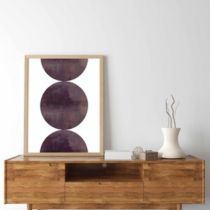 Acuarela de mediados de siglo, impresión de acuarela moderna imprimible, impresión abstracta de tinta, impresión geométrica, impresión de pared minimalista, arte en blanco y negro imagen 3