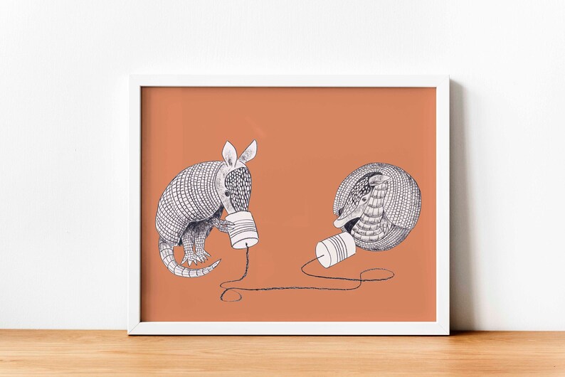 Armadillos Wall Art Australian Animal Art Terracotta - Etsy