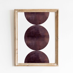Acuarela de mediados de siglo, impresión de acuarela moderna imprimible, impresión abstracta de tinta, impresión geométrica, impresión de pared minimalista, arte en blanco y negro imagen 7