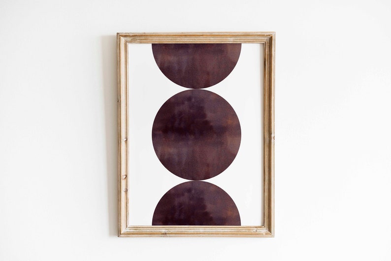 Acuarela de mediados de siglo, impresión de acuarela moderna imprimible, impresión abstracta de tinta, impresión geométrica, impresión de pared minimalista, arte en blanco y negro imagen 7